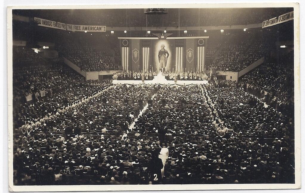 American Nazi organization rally at Madison Square Garden, New York City, 1939. 